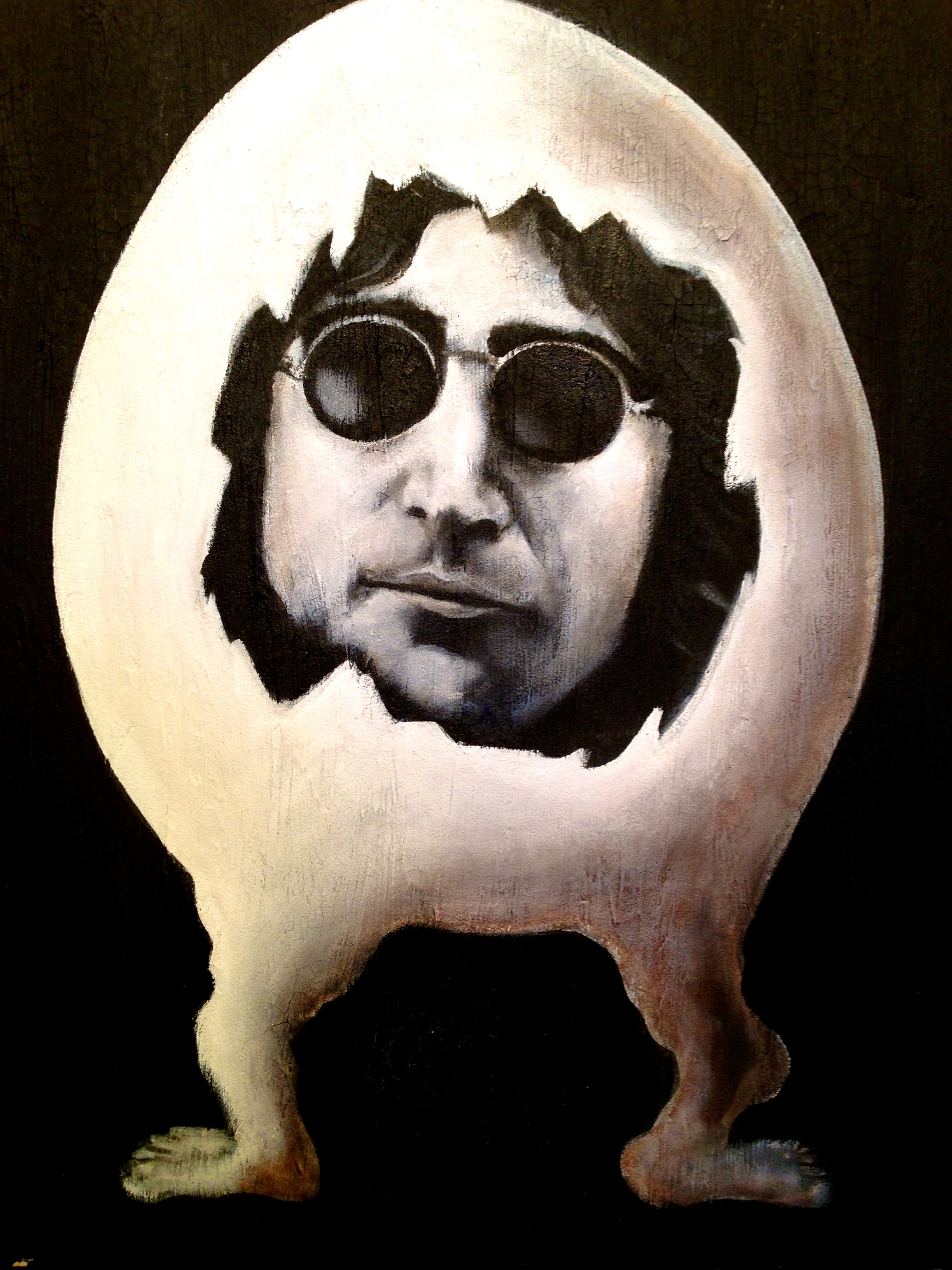 John Lennon Beatle Egg, 2016 Acrylic, oil texture medium on canvas