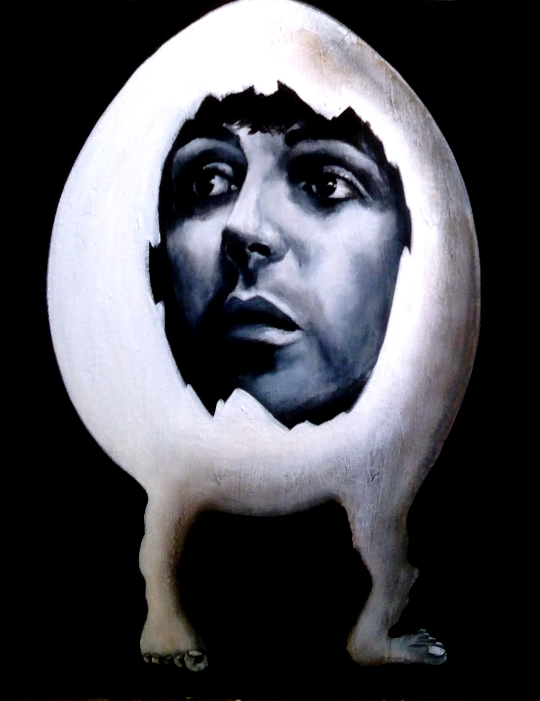 Paul McCartney Beatle Egg, 2016 Acrylic, oil texture medium on canvas