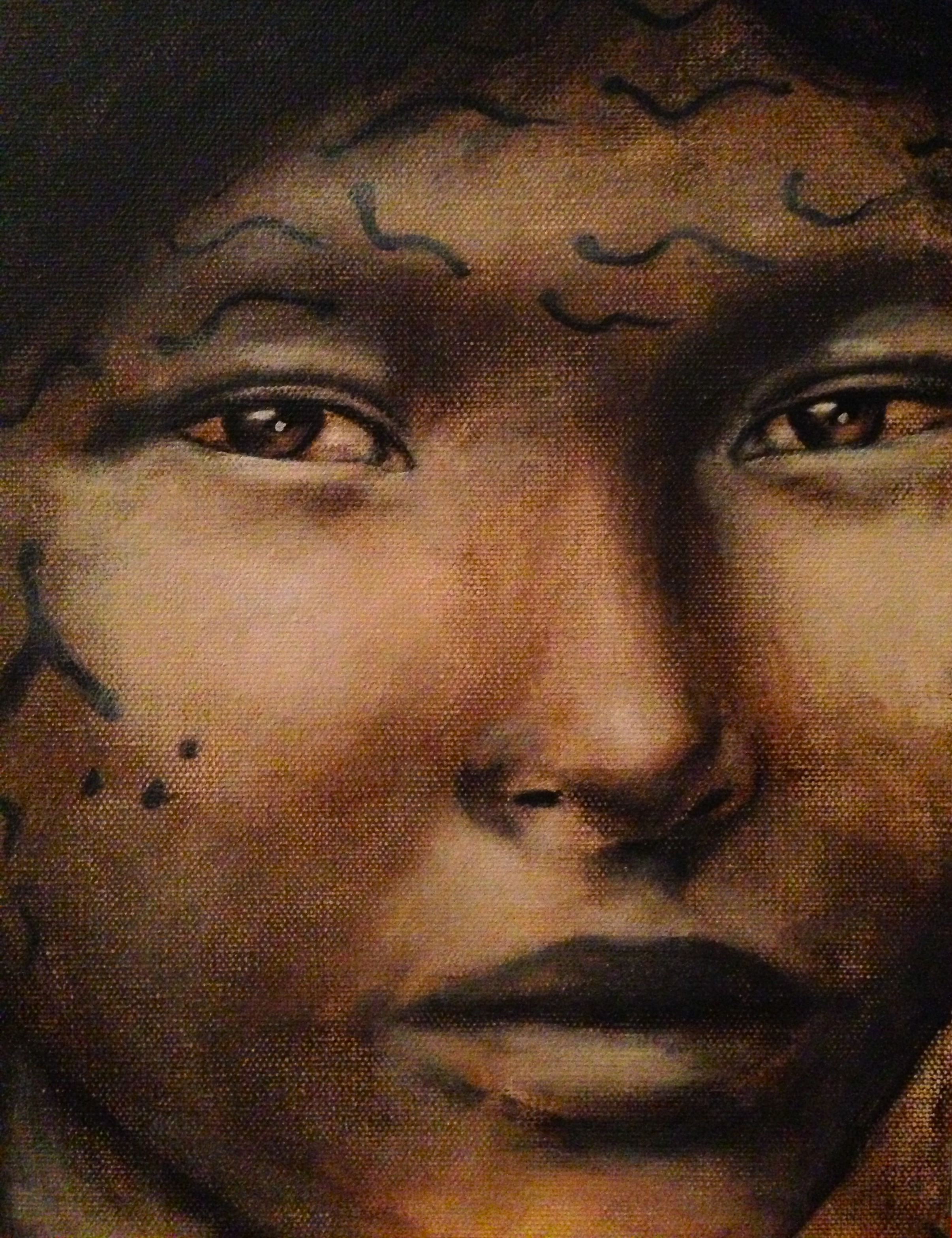 Amazon Indigenous Tribe Girl, 2015 Acrylic & oil on canvas