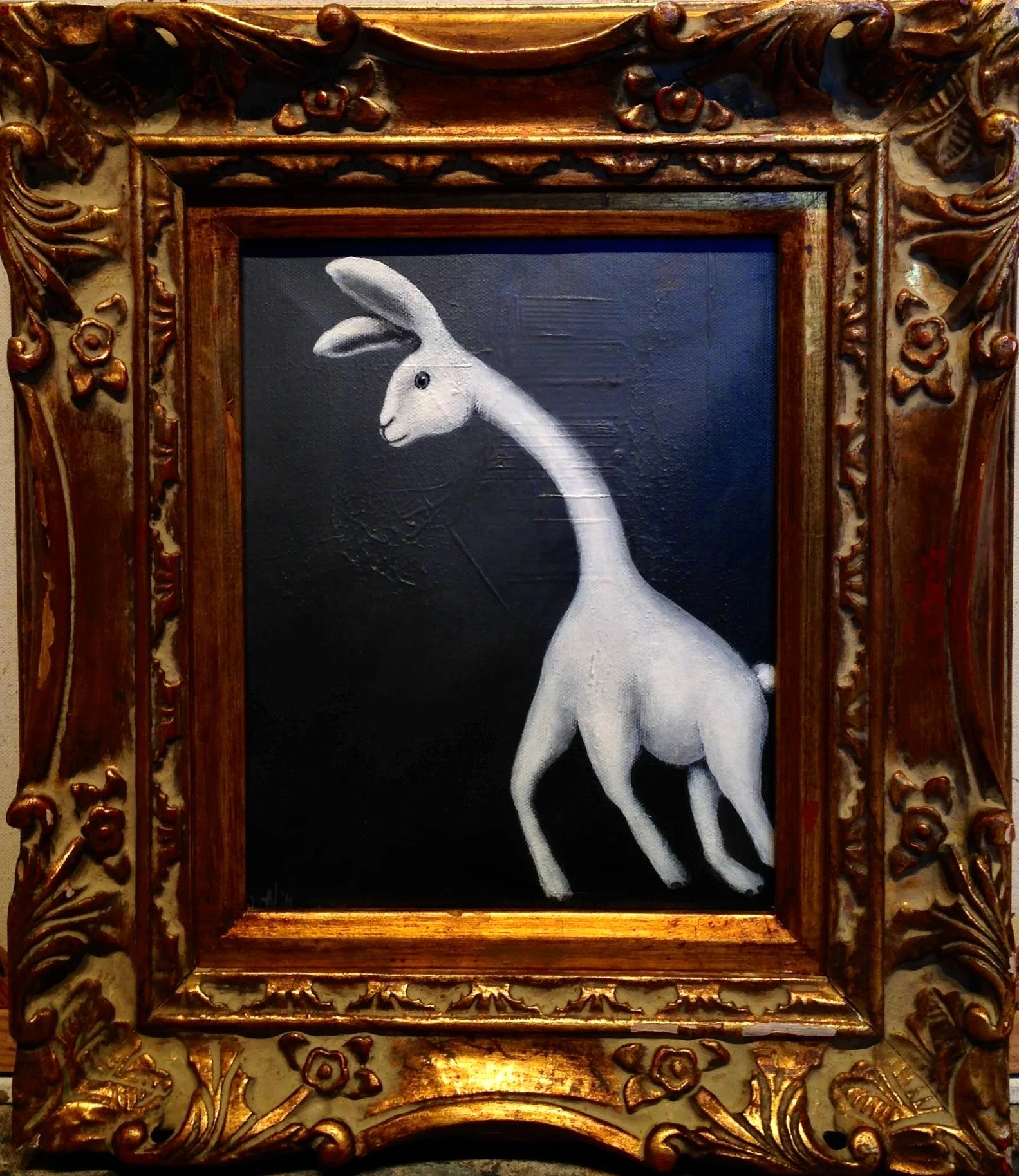 Bunnyraffe, 2017 Acrylic on canvas, 8"x10"