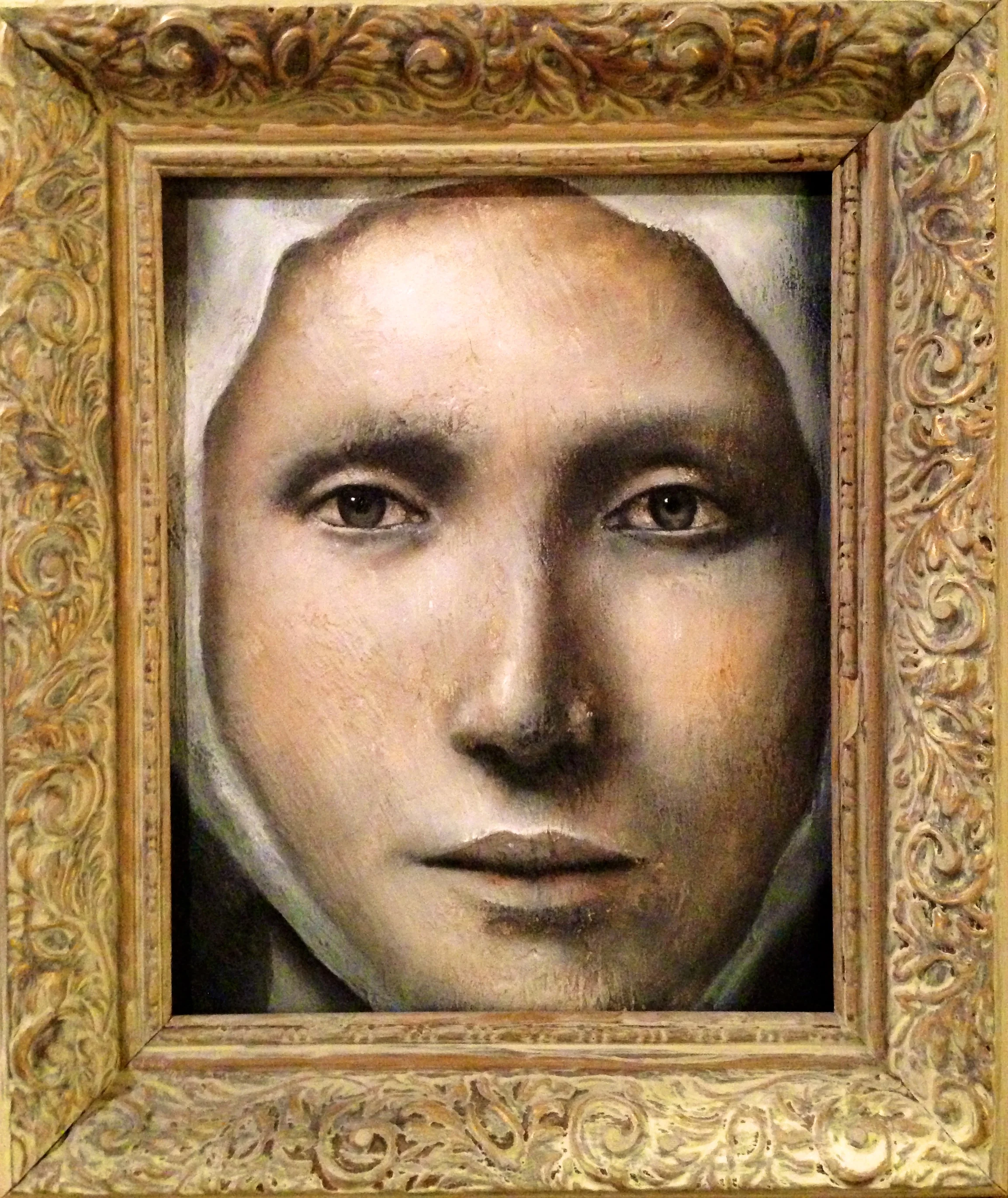 (framed) Adelais, 2016Acrylic, oil, texture medium on canvas 8"x10"