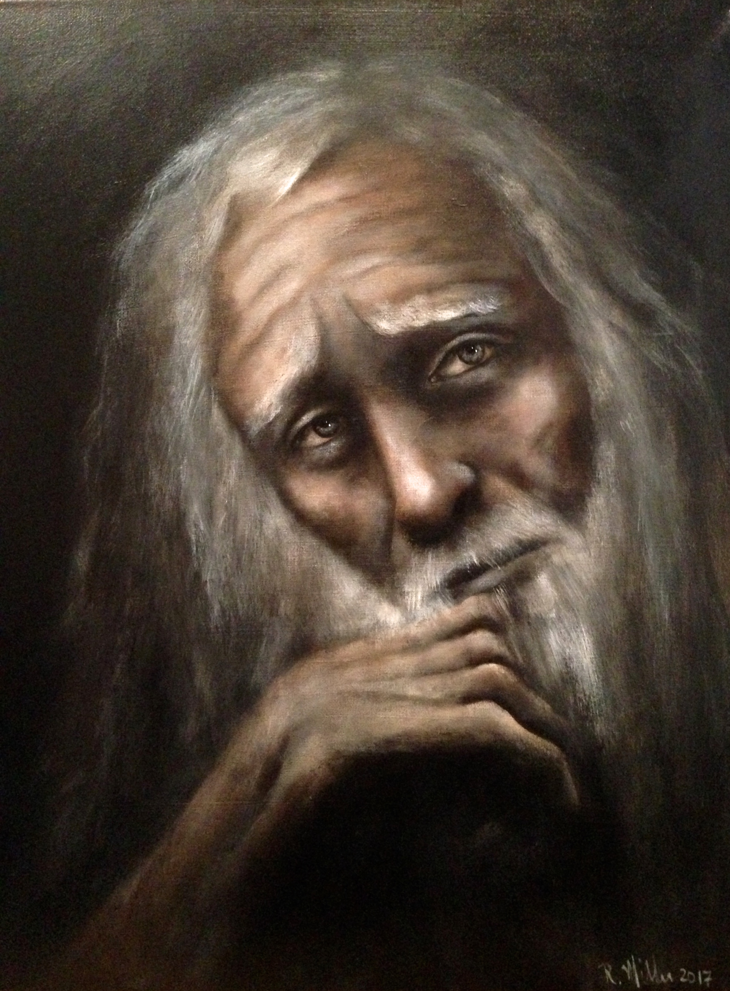 Old Man, 2017 Acrylic & texture medium on canvas