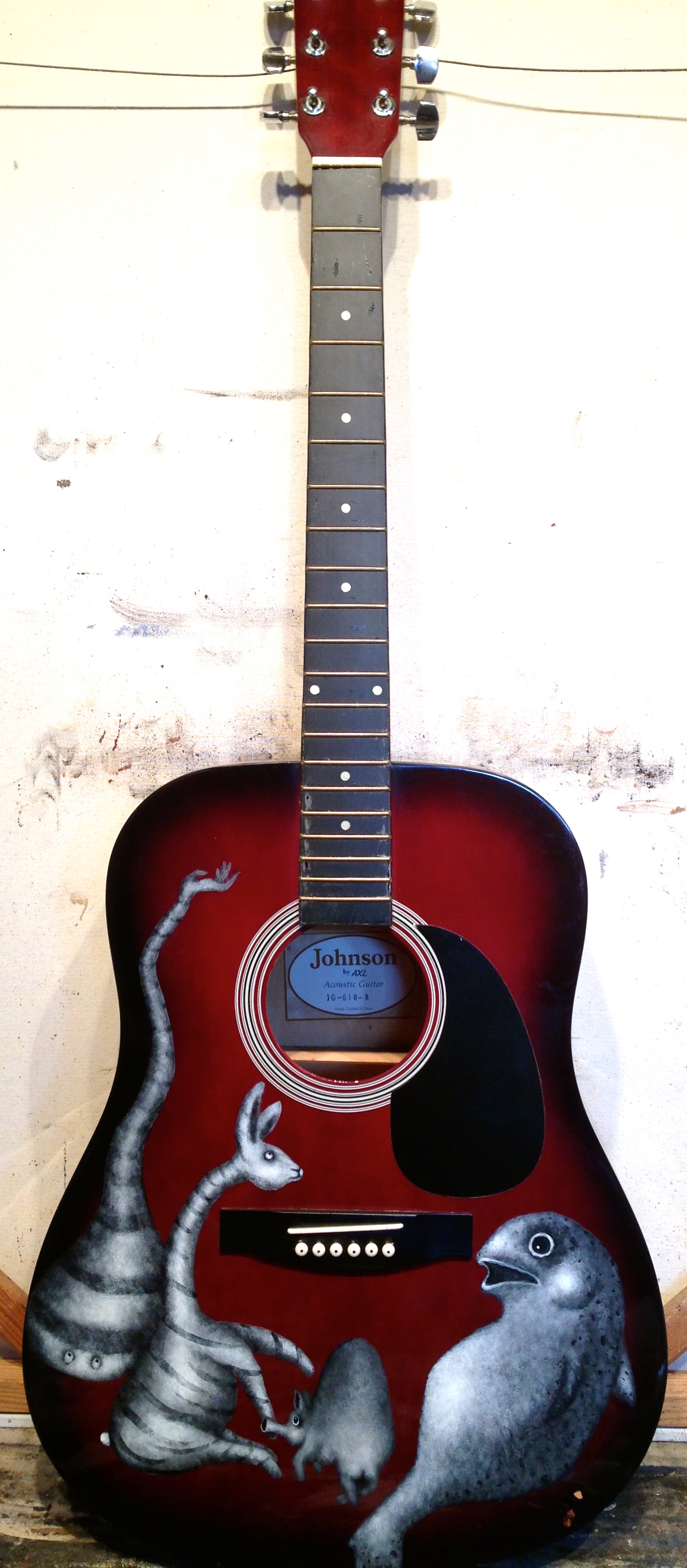 Guitar Surreal, 2017 Guitar #1 Acrylic & soon to be gloss varnish Guitar