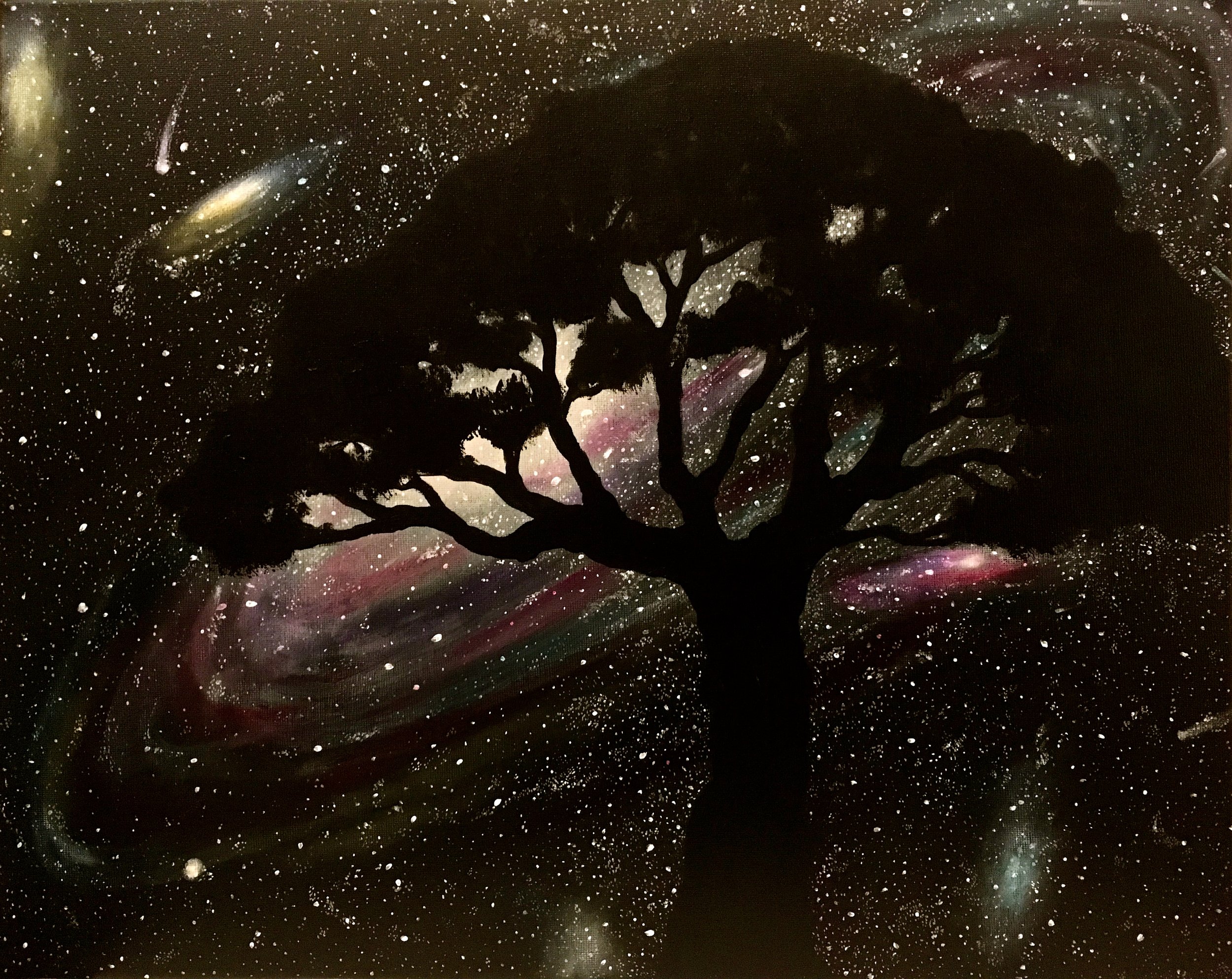 Celestial Roots, 2017 Acrylic on canvas 16"x20"