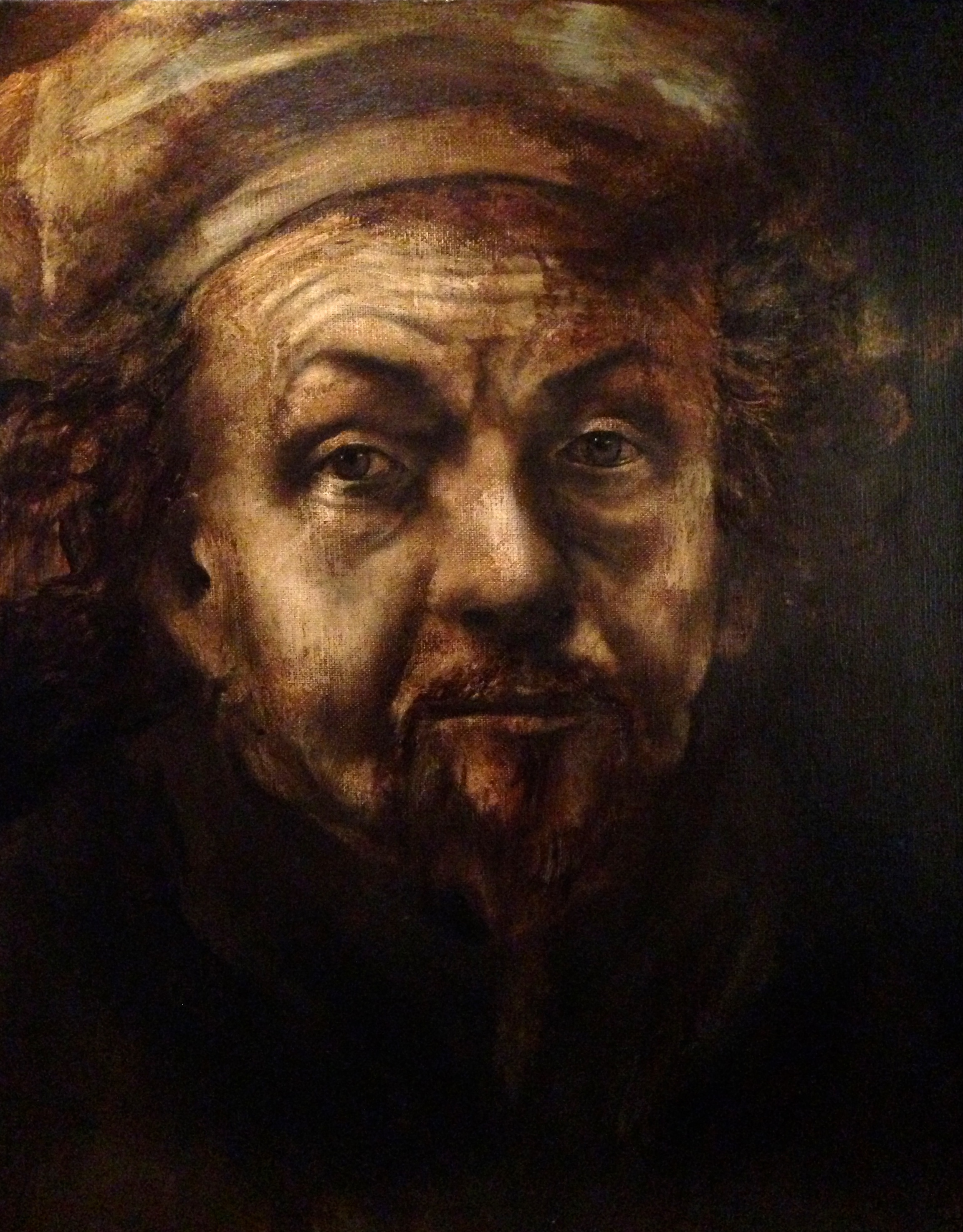 Rembrandt, 2016 Acrylic & texture medium on canvas
