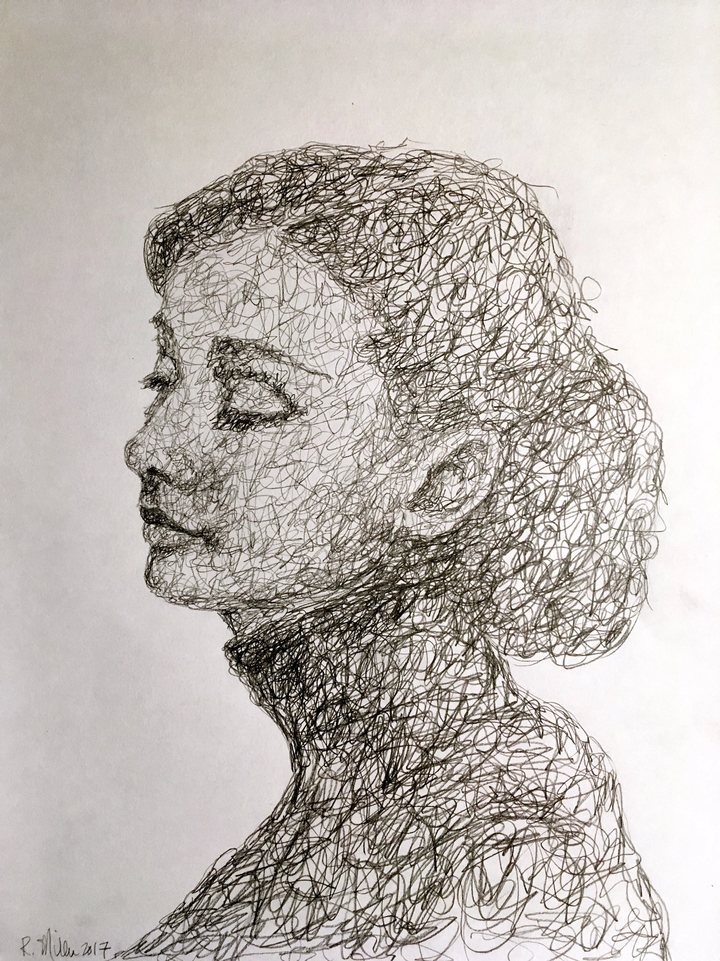 Audrey, 2017 #2 Pencil on paper 11"x 14"