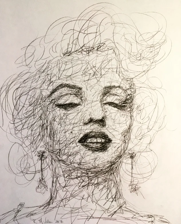 Scribblylin Monroe, 2017 #2 Pencil on paper 11"x 14"