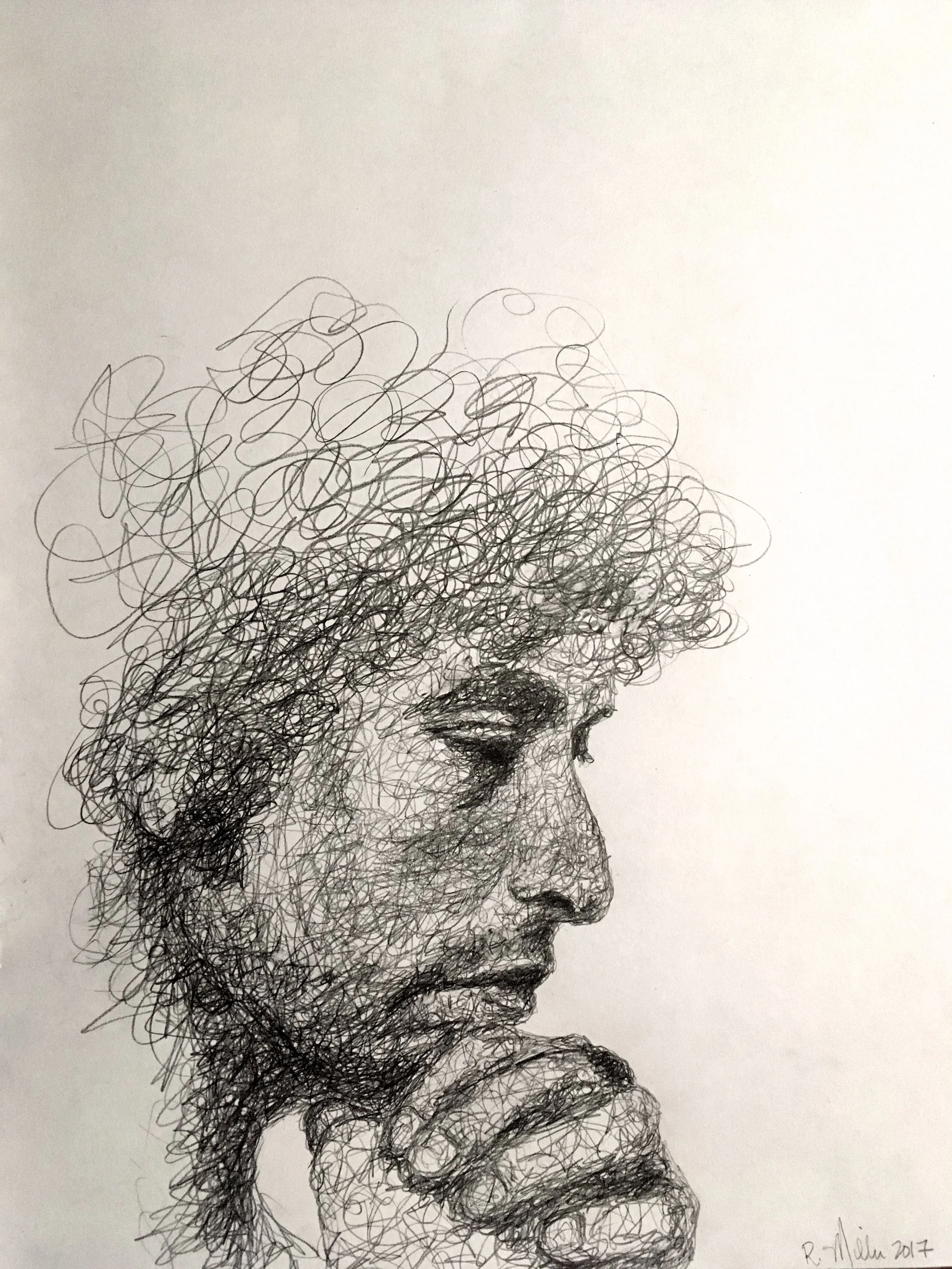 Bob Dylan, 2017 #2 Pencil on paper 11"x 14"