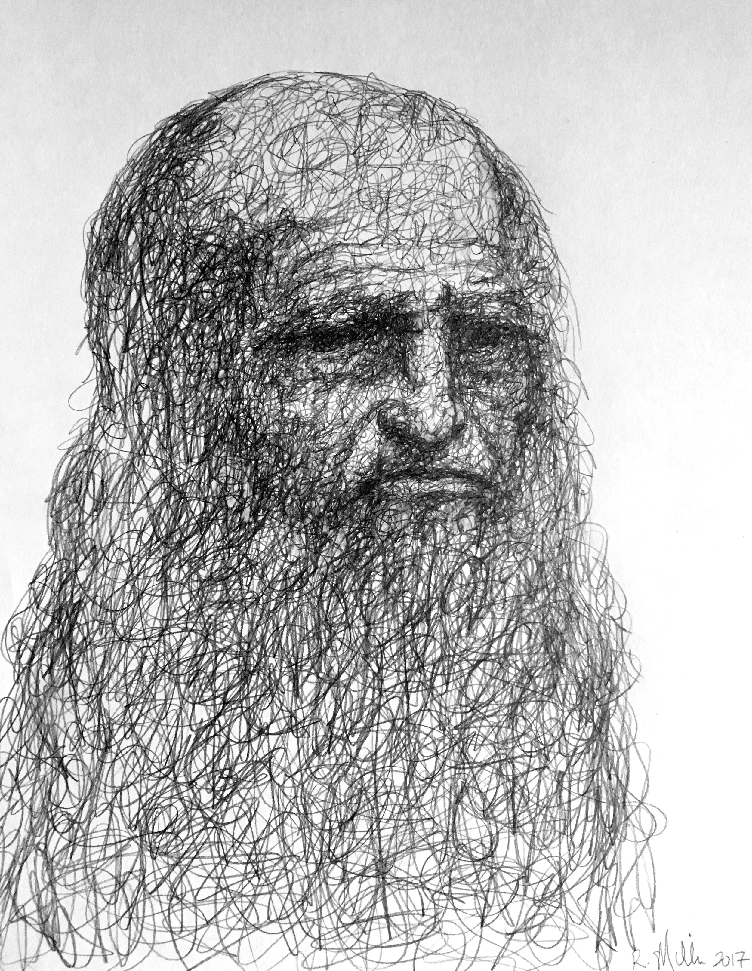 Leonardo da Vinci, 2017 #2 Pencil on paper 11"x 14"