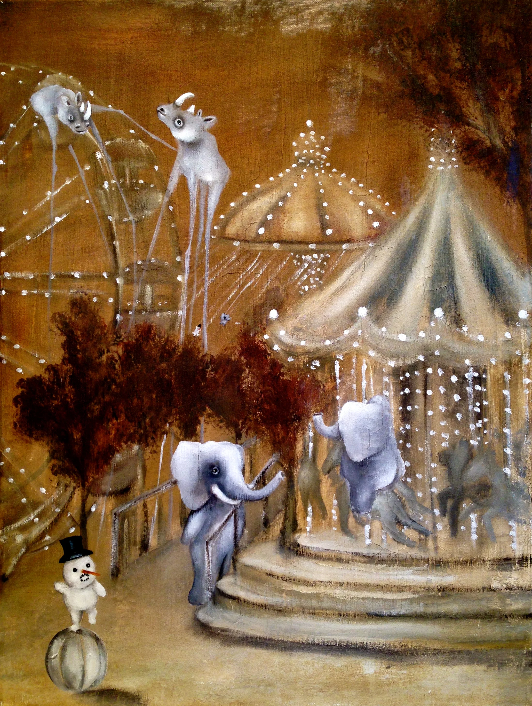 After Hours, 2017 Acrylic, oil, texture medium on canvas