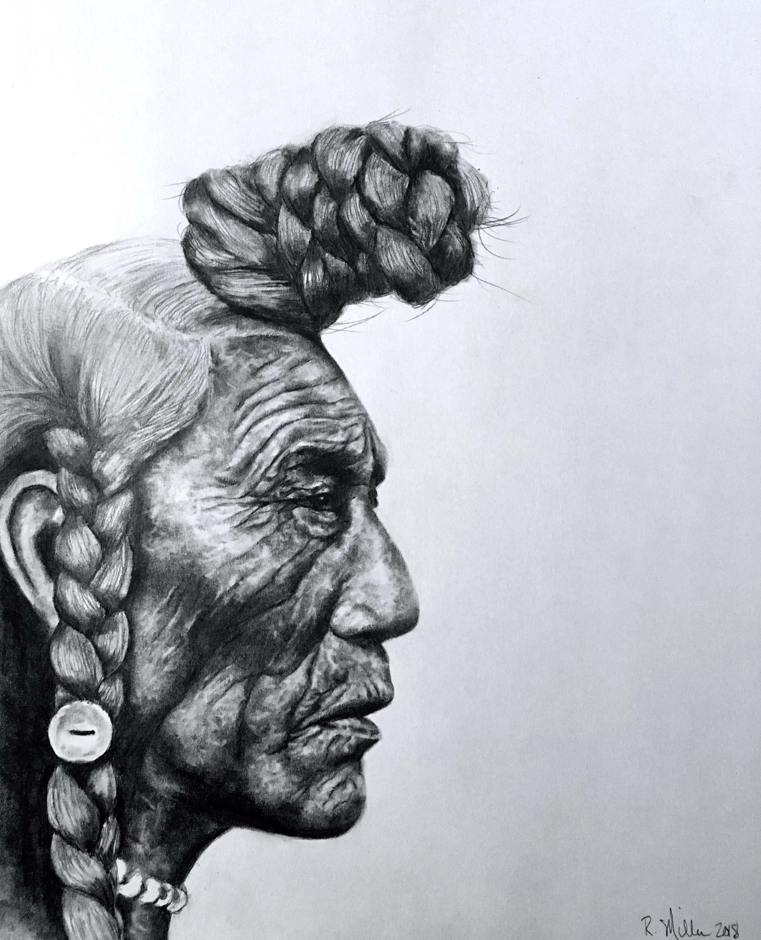 Bear Bull, 2018 #2 pencil on paper, 11"x14"