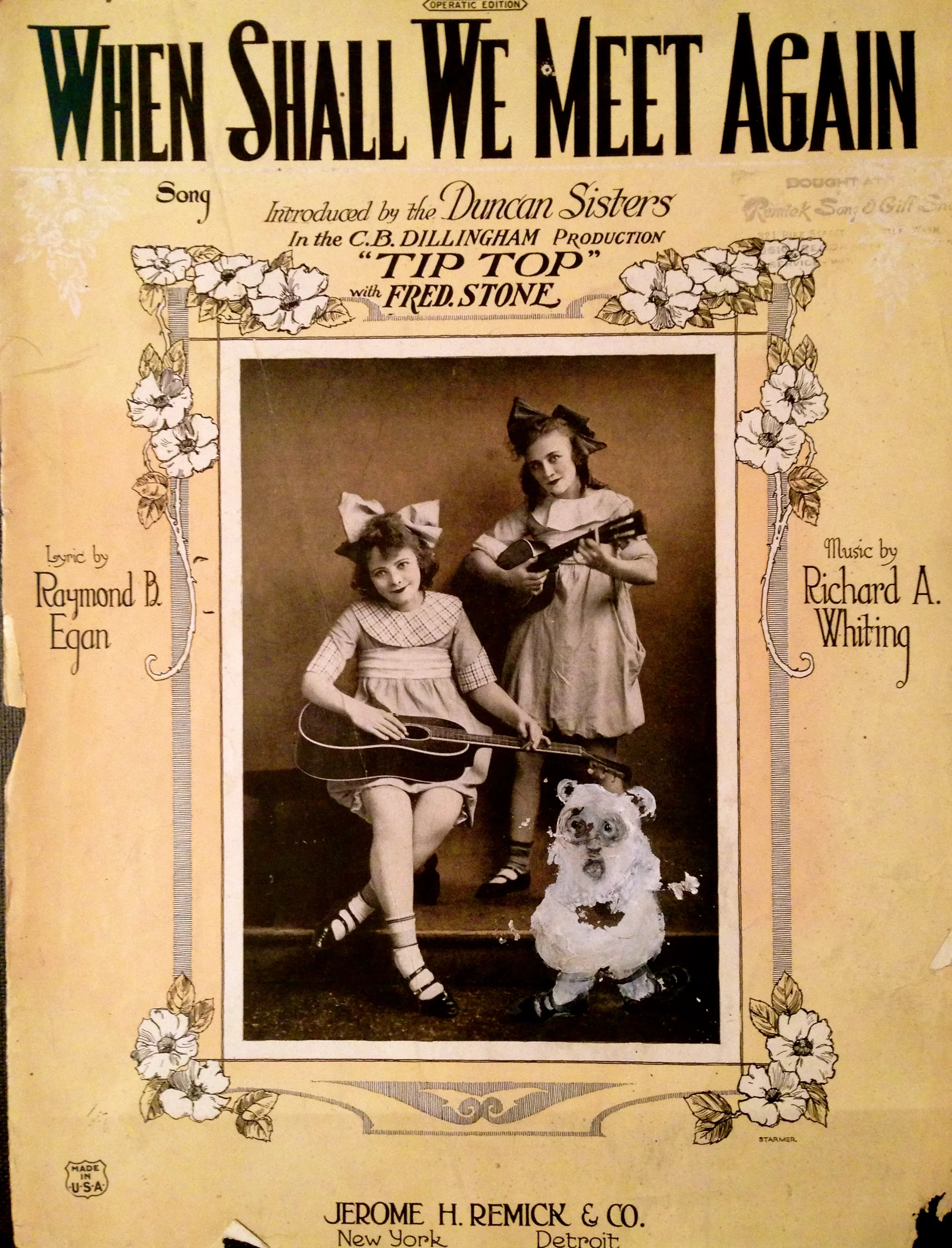 Three Piece, 2013 Acrylic on antique sheet music cover