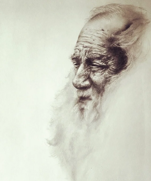 Old Man, 2018#2 pencil on paper, 11"x14"