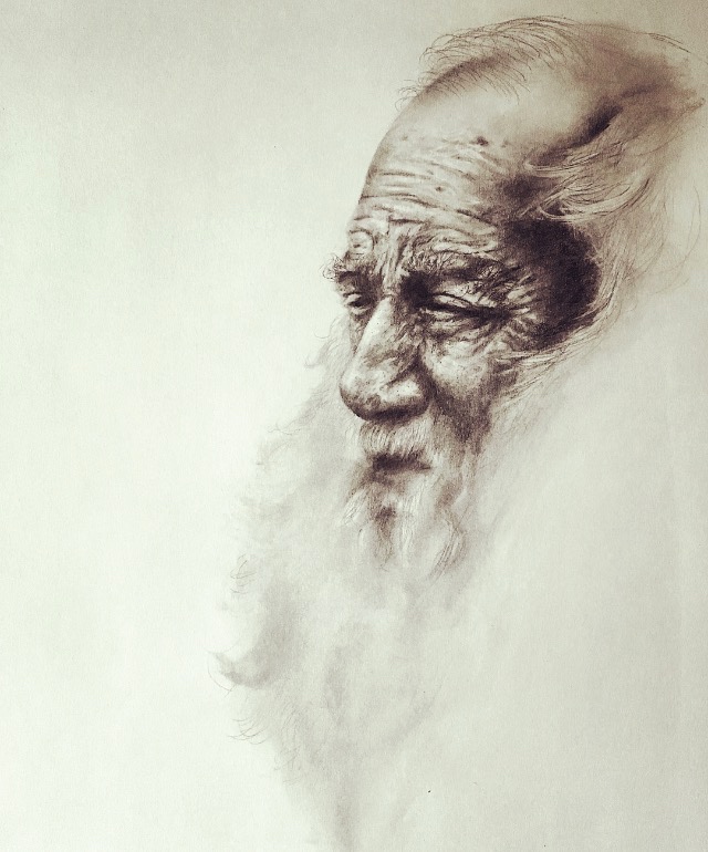 Old Man, 2018 #2 pencil on paper, 11"x14"