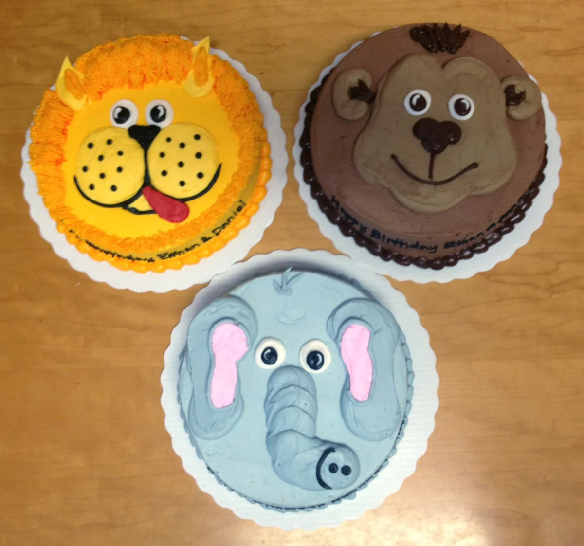 Animal Faces (Lion, Monkey, Elephant)