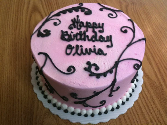 Pink with Black Filigree