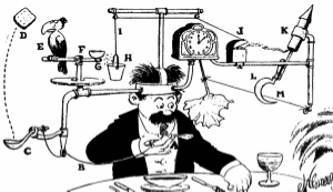 Rube Goldberg. Hey I represent that remark...