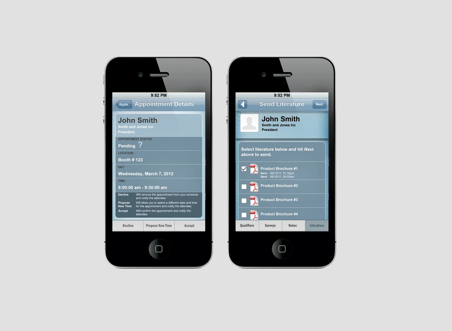   CompuLEAD:: &nbsp; The mobile version of CompuLEAD is a simplified version of the web application, although it still provides a great deal of functionality for exhibitors to perform show-related tasks.    &lt; back to portfolio   
