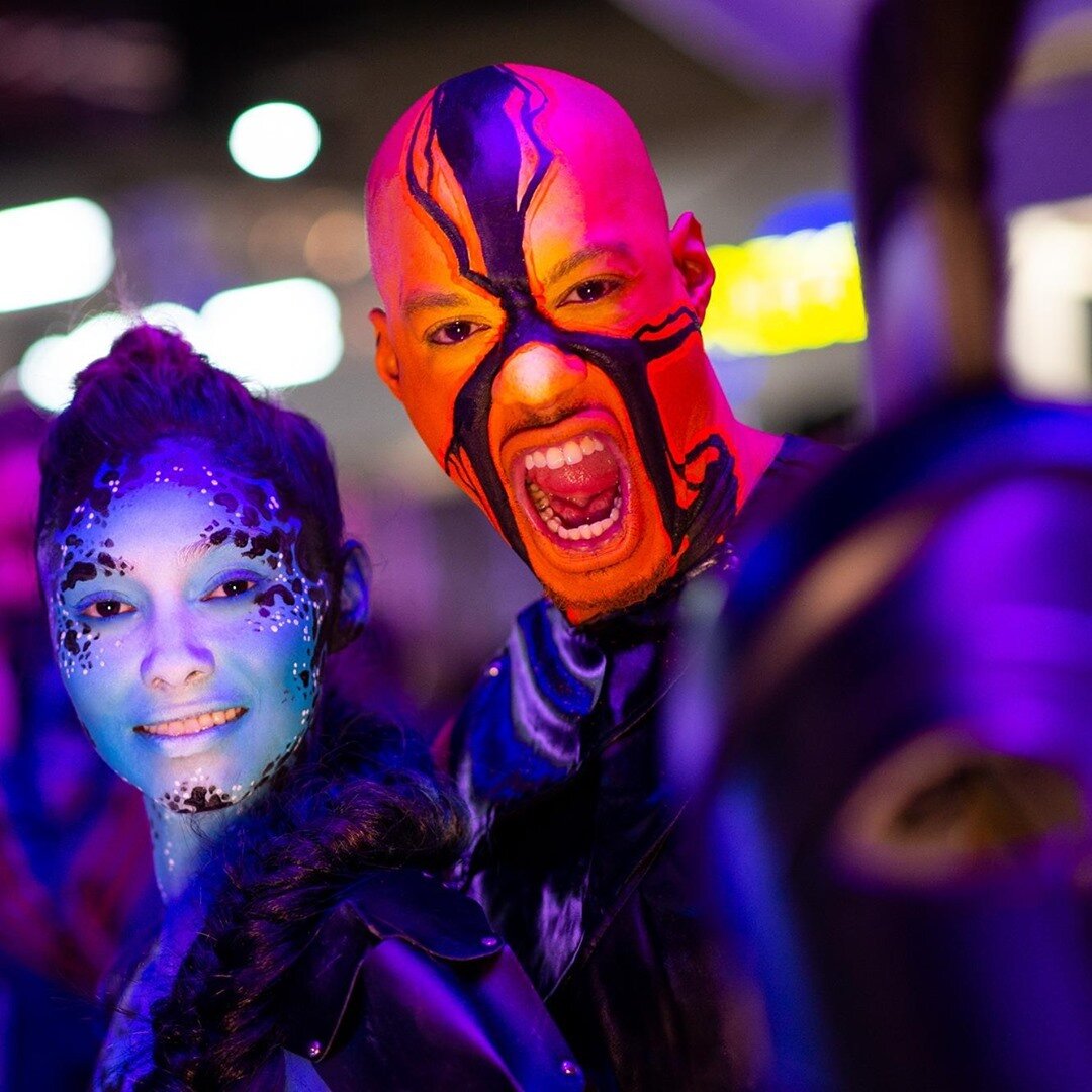 Our countdown to Halloween continues! ⁠
⁠
We're having a flashback...Monday! Producing this event at TwitchCon 2019 was amazing, but it also really shows the power of makeup during Halloween. We created mixed-medium characters that were half body pai