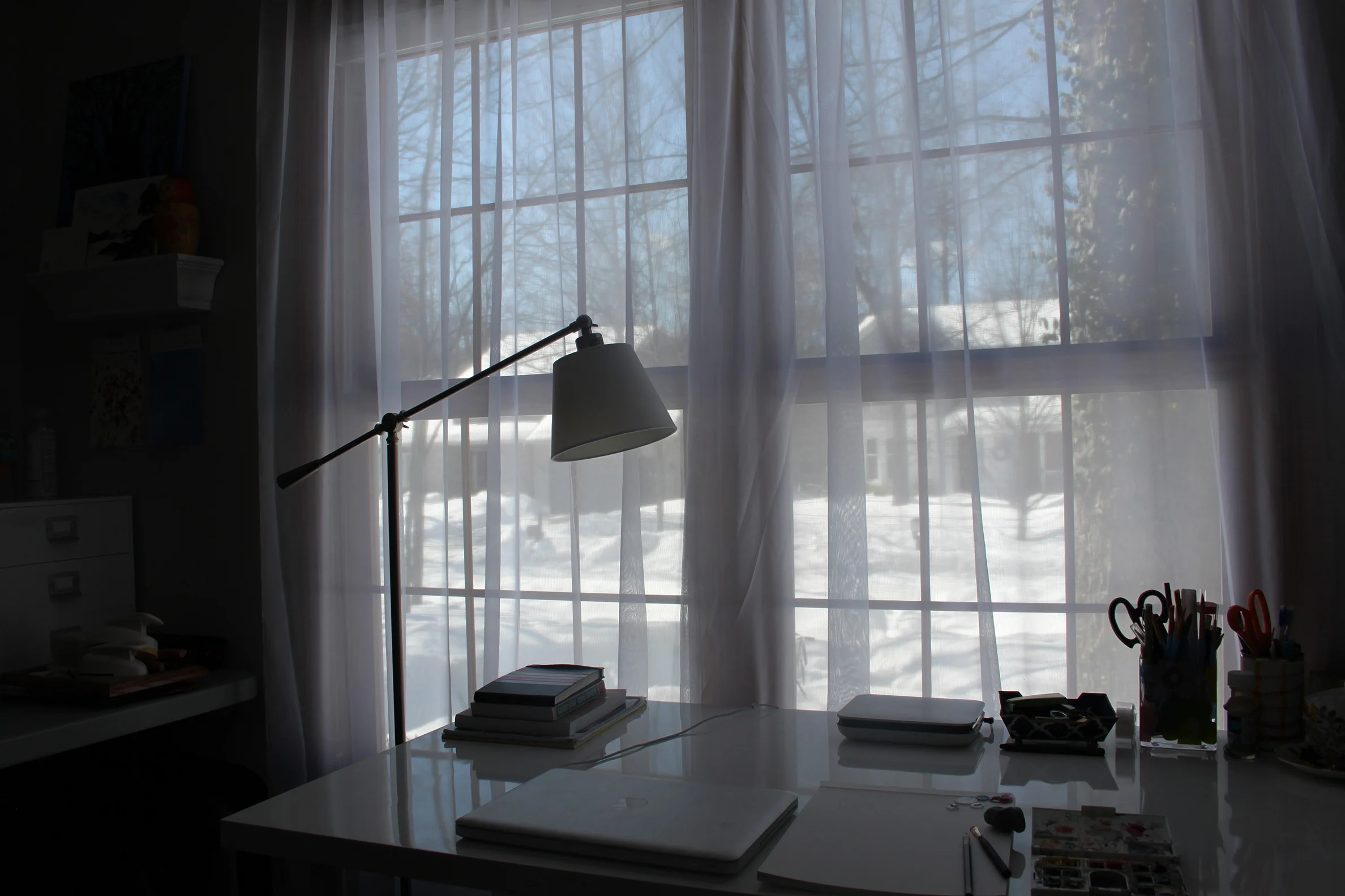 My current view. I really love looking out a window as I sit at my desk now.