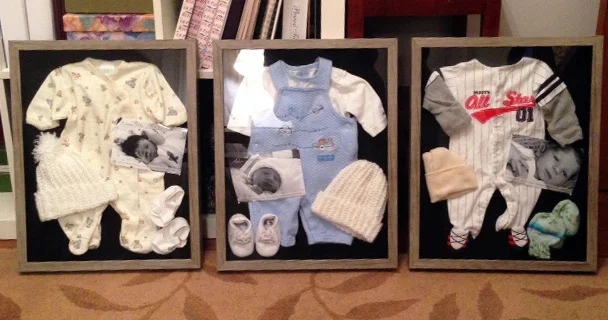 Lovely shadowboxes found at Michaels. Originally $29.99 and I got them on sale for $13.50! From left to right: Emma, Aiden and Eli. :)