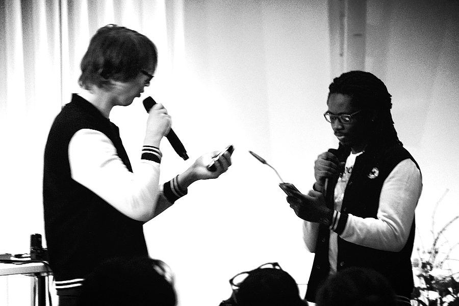 Larry Achiampong & David Blandy, 'Media Minerals' perfomance at ICI, Berlin 2015