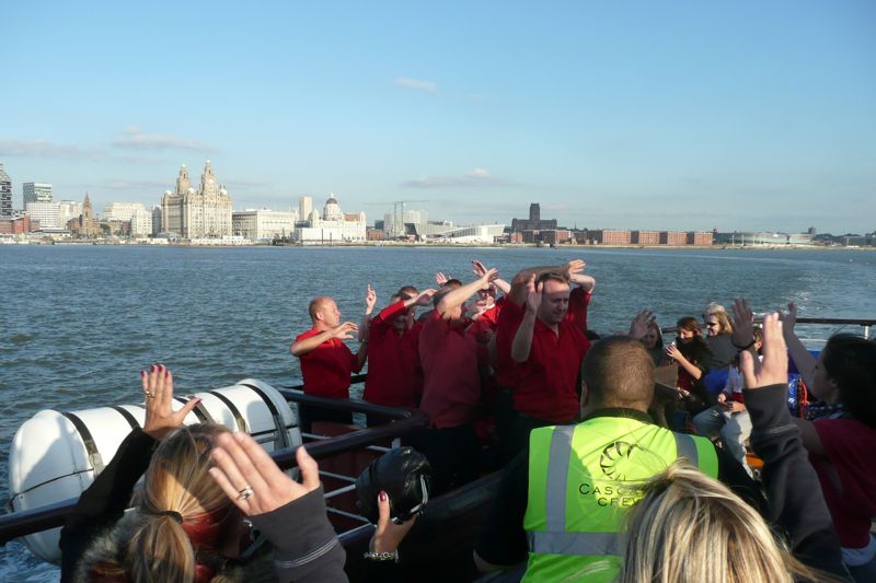 Filming on a Mersey Ferry
