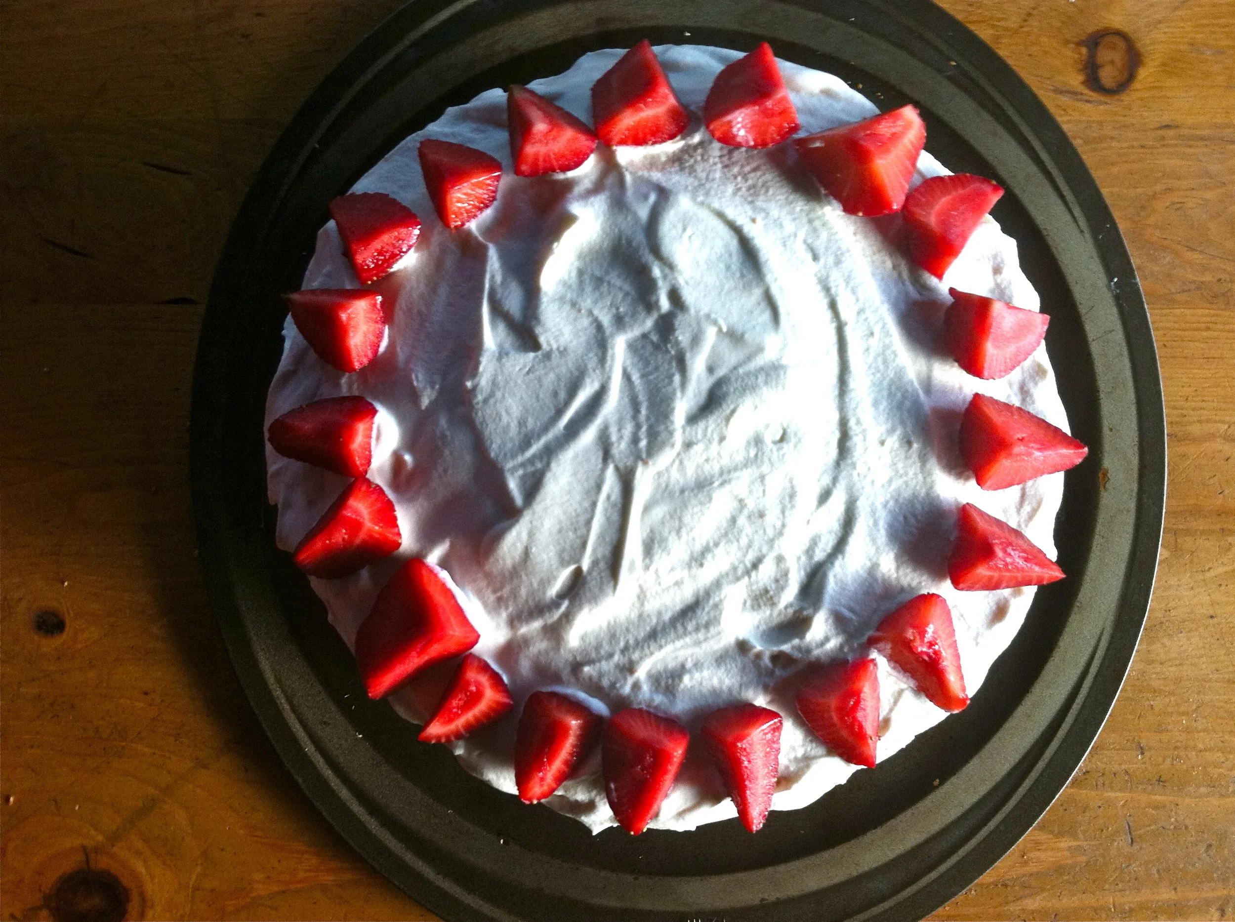 Fresh Strawberry Birthday Cake with Whipped Cream