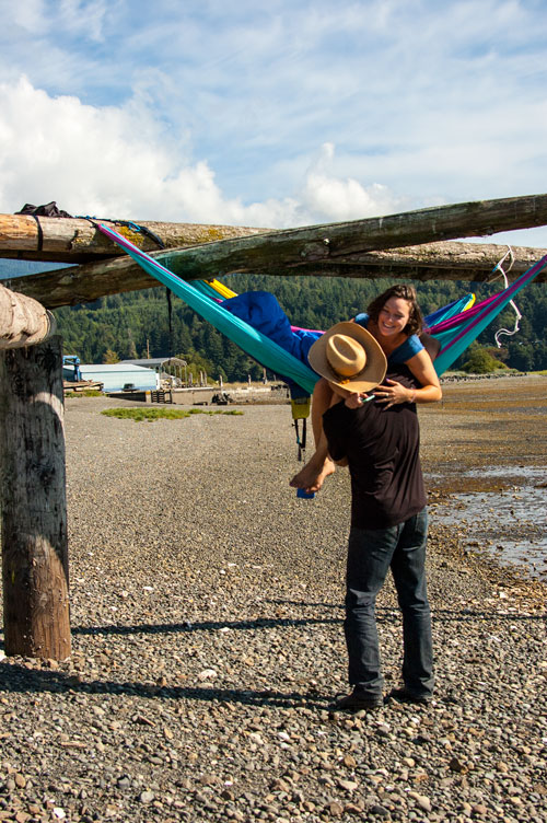 Jimbo helping Marta from her Nest in Lilliwaup, Washington