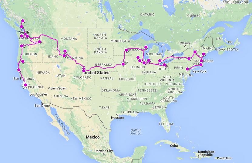 Tour route to date 9316 km / 5788 miles