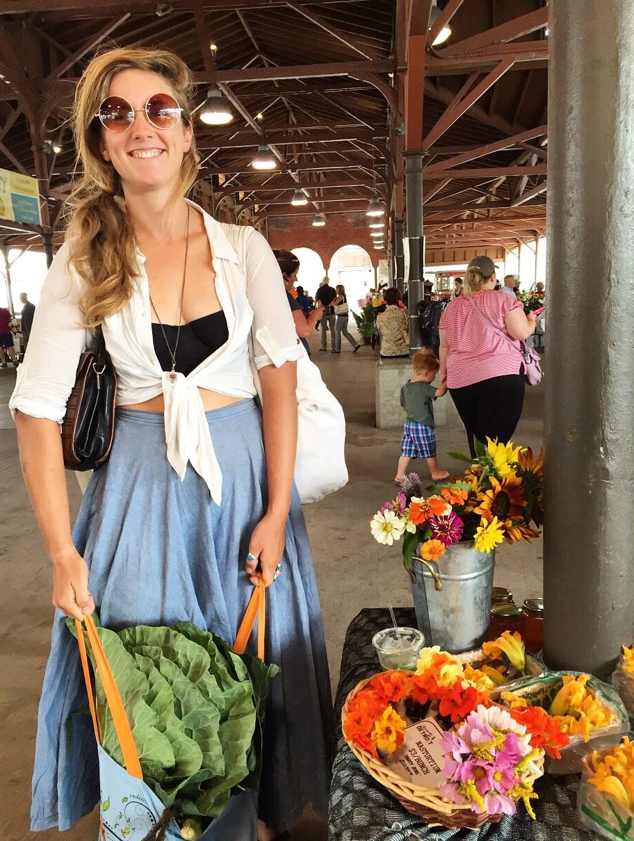 Cheesin with the biggest collards I've ever seen at the Eastern Market // Detroit, Michigan