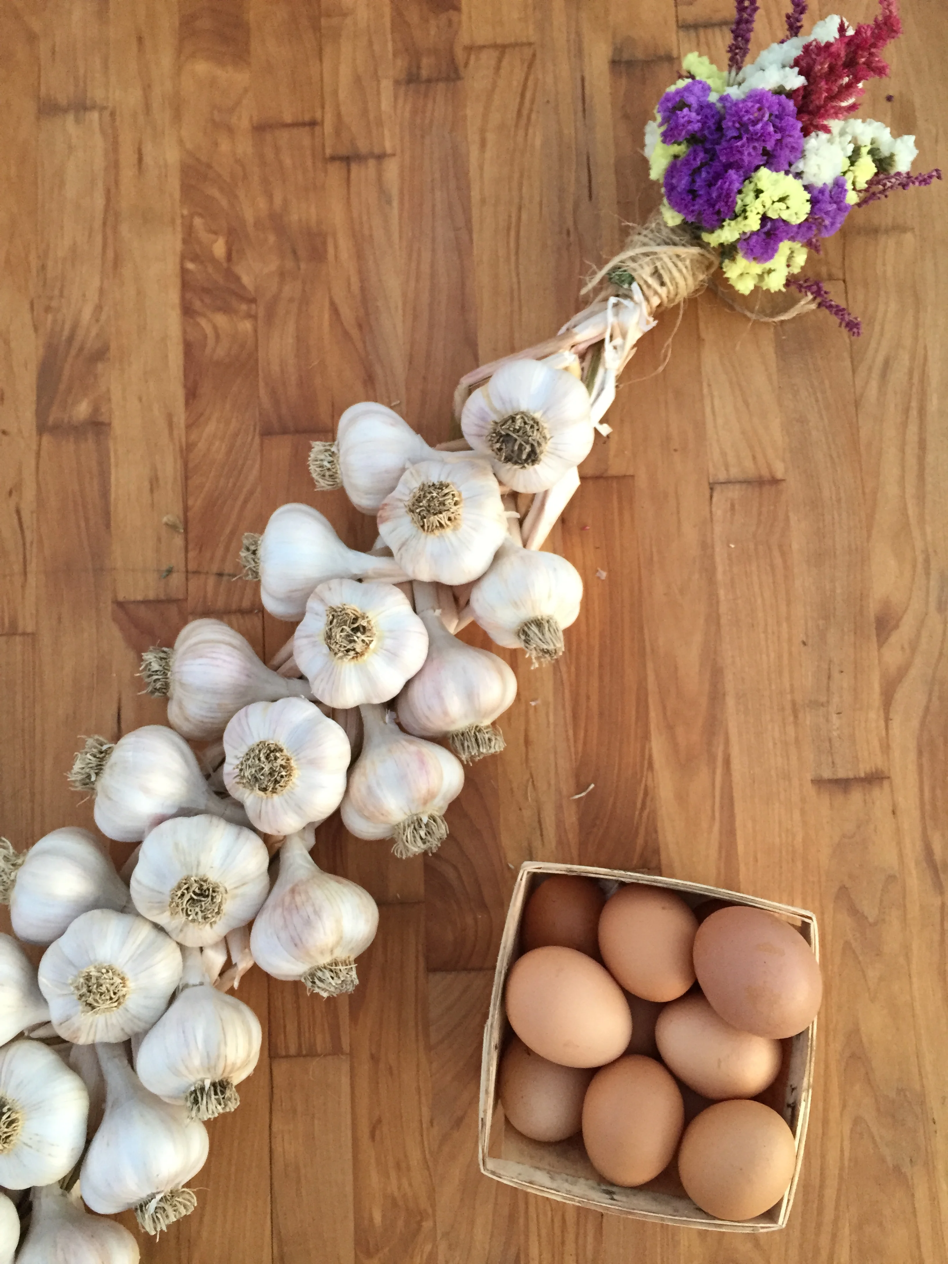 Beautiful Garlic Braids at Grade A Gardens // Iowa