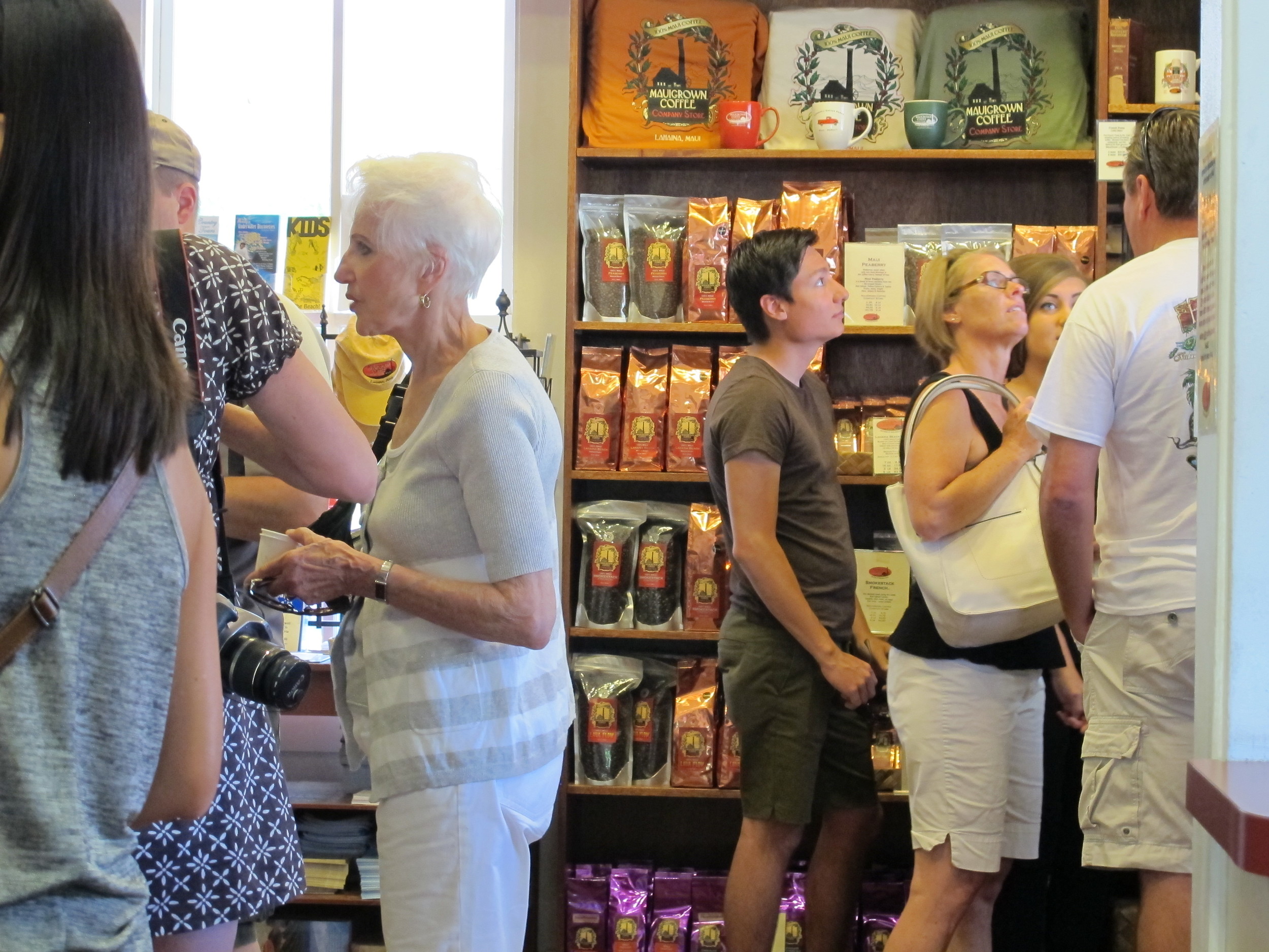 The&nbsp;Ka'anapali Estate Company Store sells brewed coffee, whole roasted beans, green coffee, shirts, and mugs. 