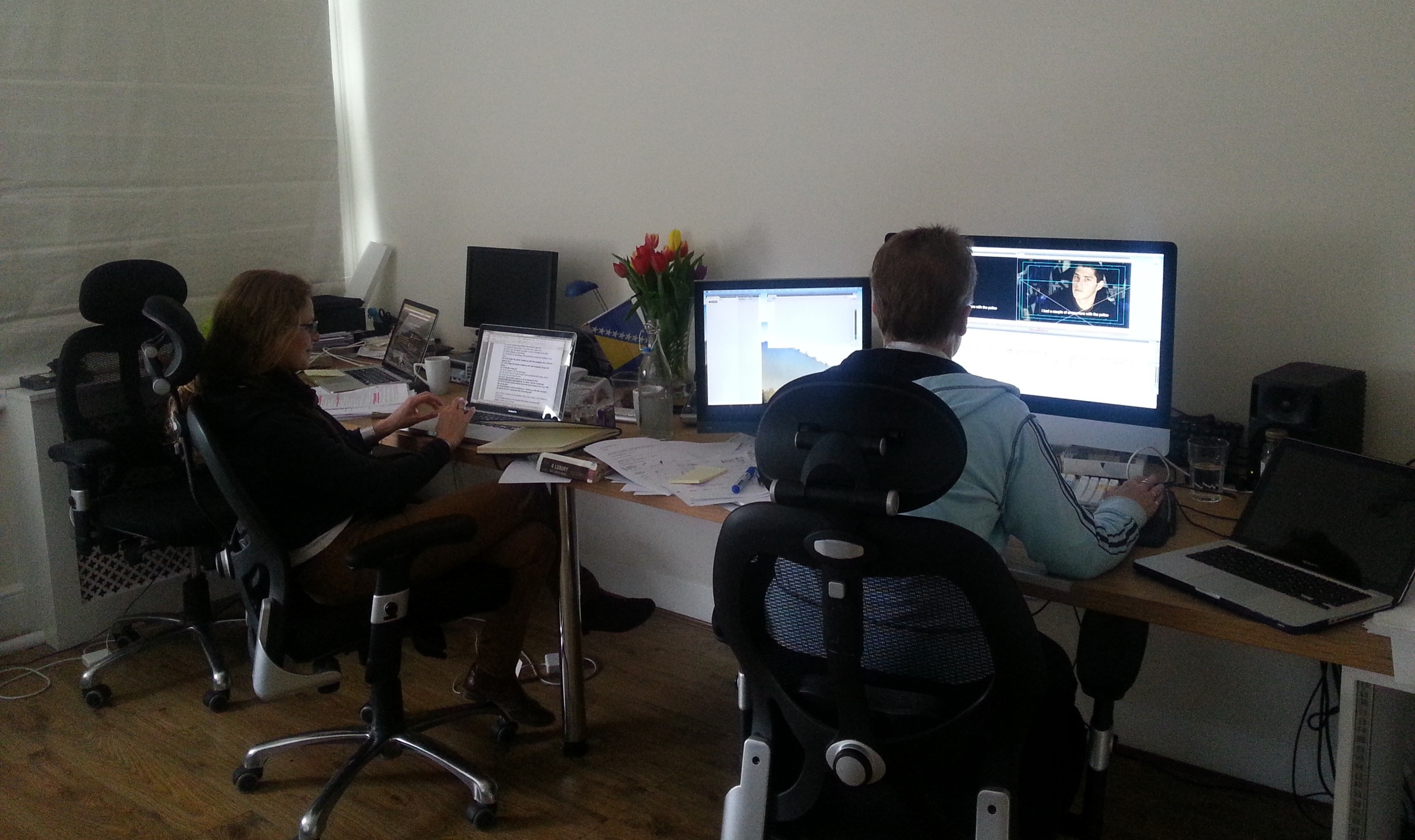 In the edit with Christine Pancott - now only days away from finalizing the edit