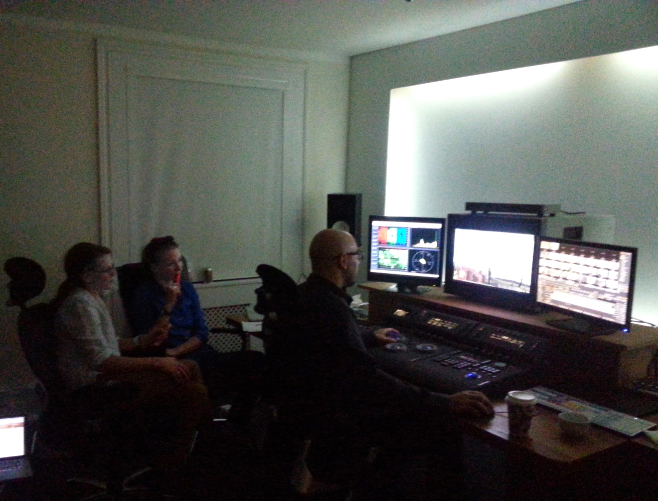 In the colour grade @ Rapid Pictures with Luciano! 1st day!