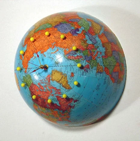 THE GLOBE CLOCK (see Art - Furniture & Lighting, top right menu bar)