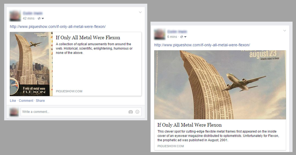 A before and after picture showing the benefit of removing the Squarespace SEO description. 