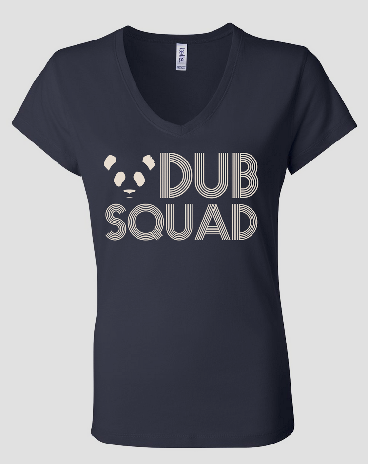 Steady Dub Squad Ladies V-Neck Tee - Navy 