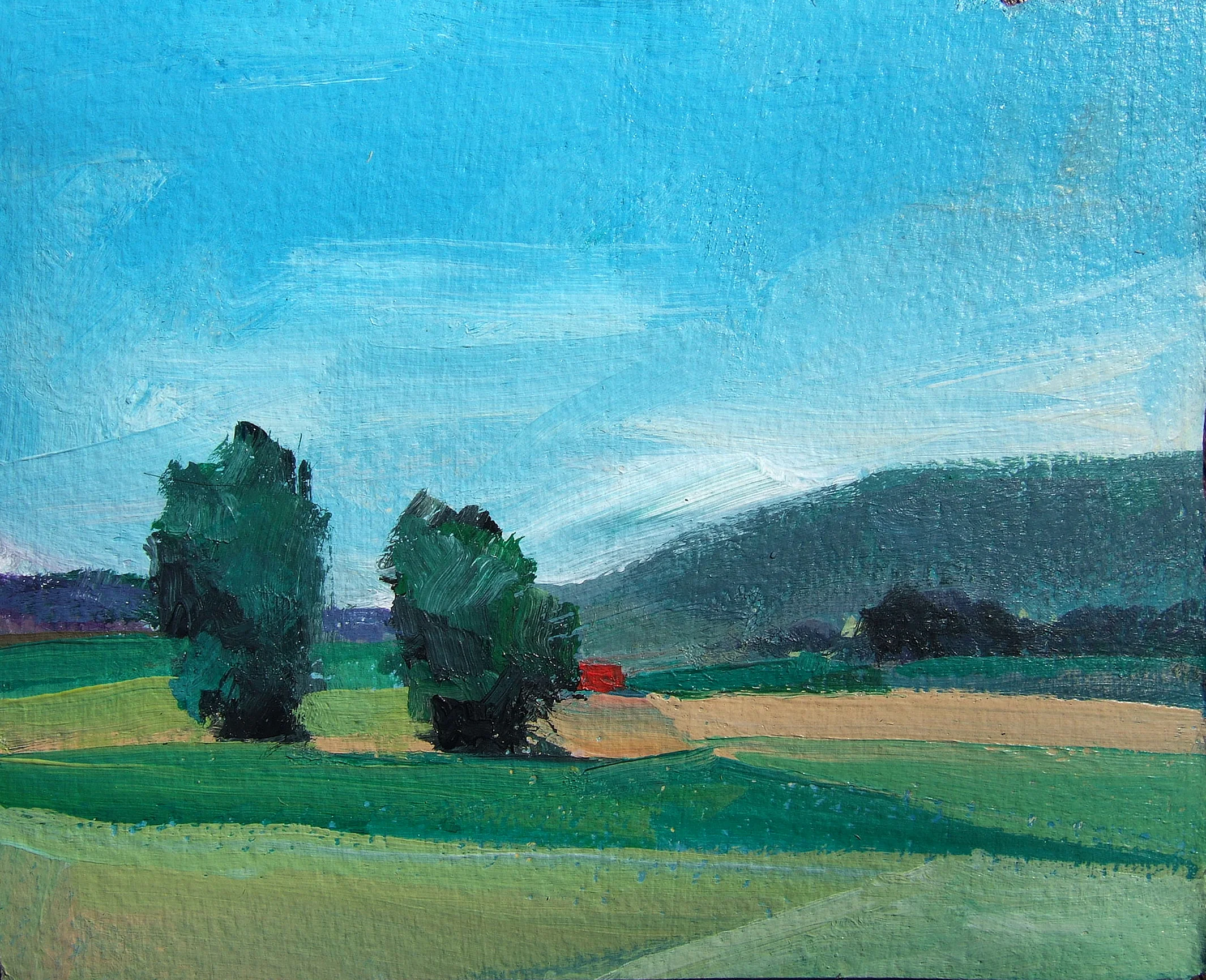 acrylic on prepared Arches, 6 1/2 x 8"