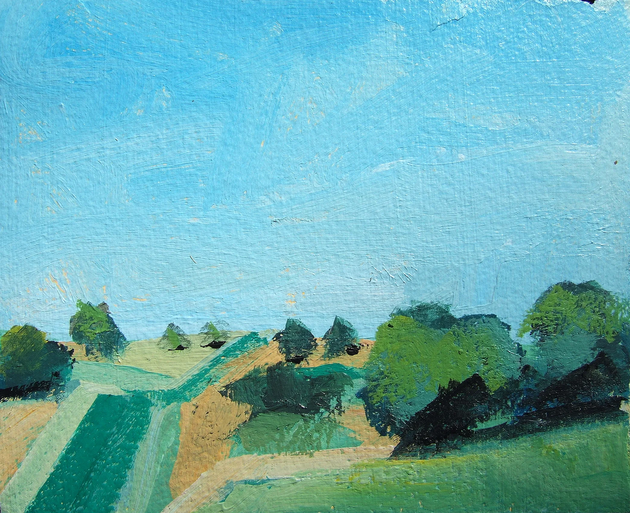 acrylic on prepared Arches, 6 1/2 x 8 1/4"