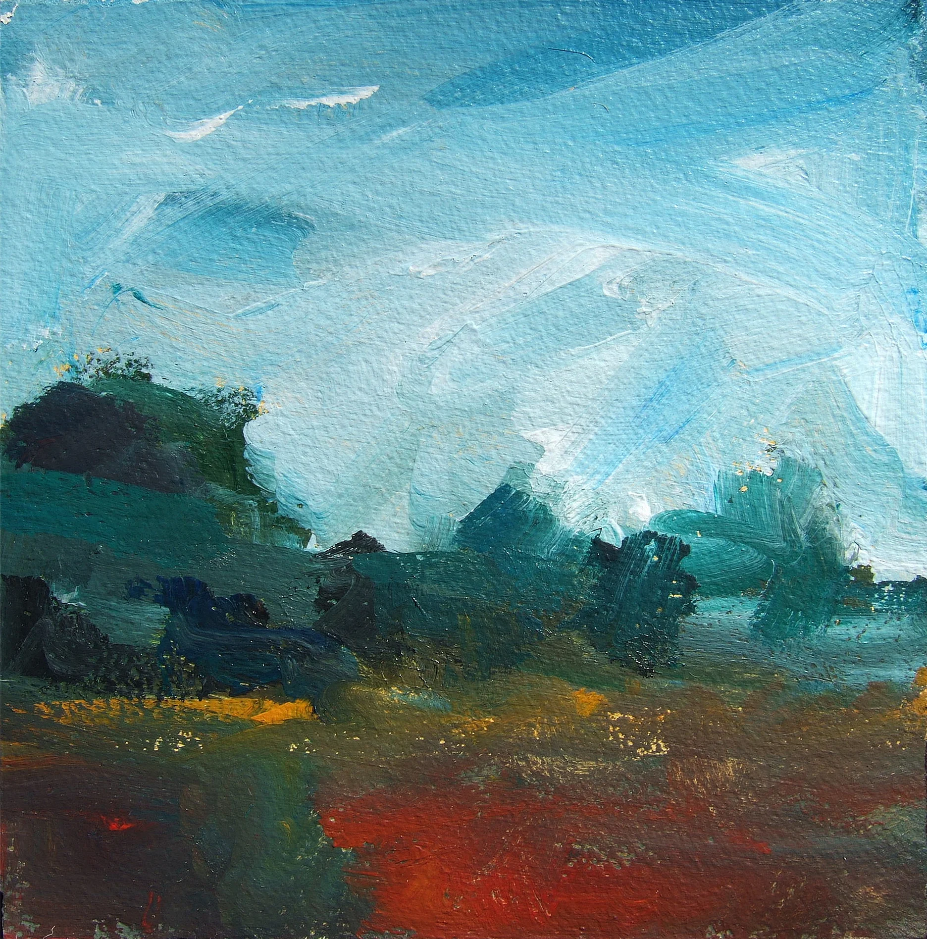 acrylic on prepared Arches, 8 x 8"