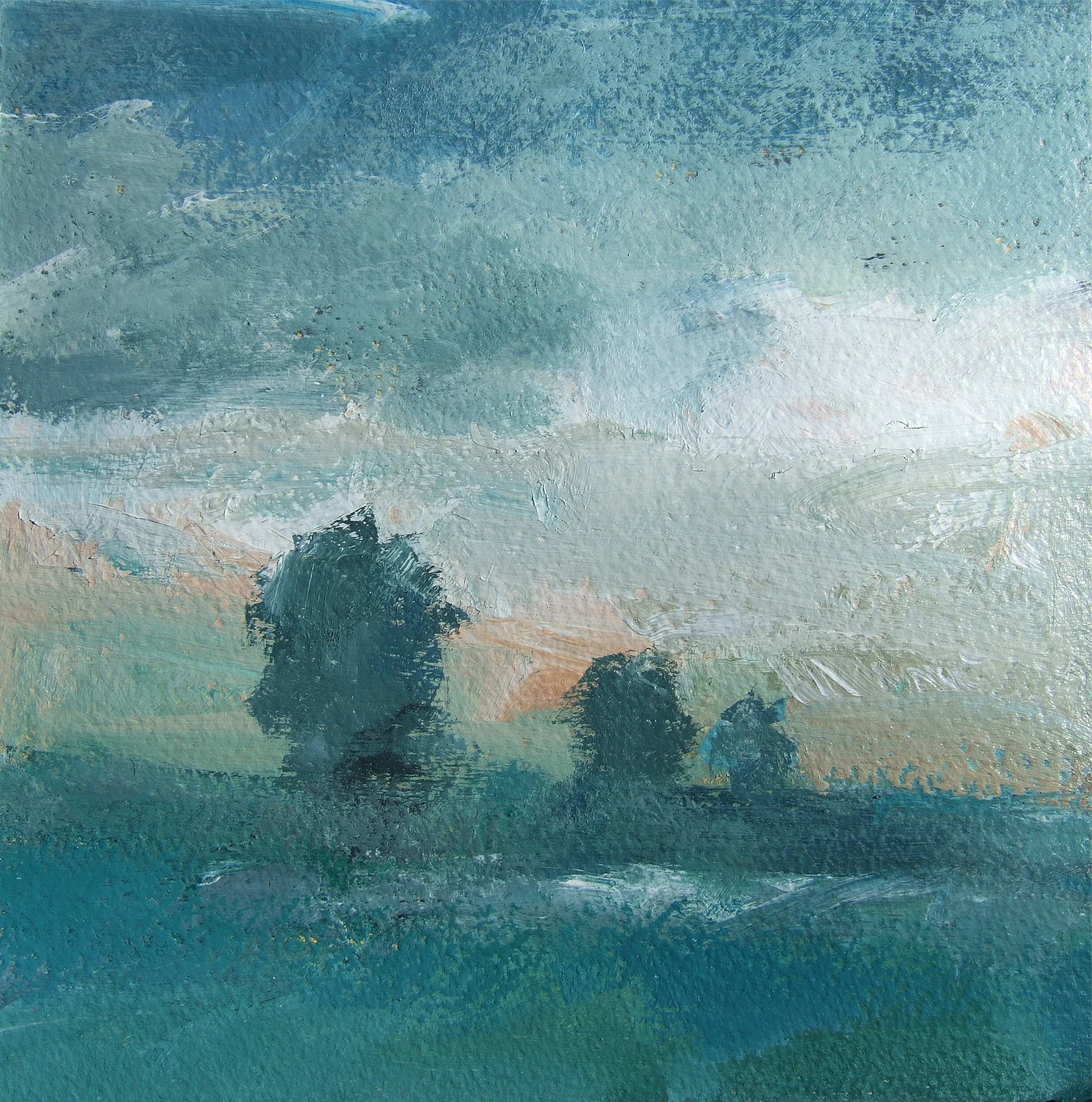 acrylic on prepared Arches, 8 x 8"