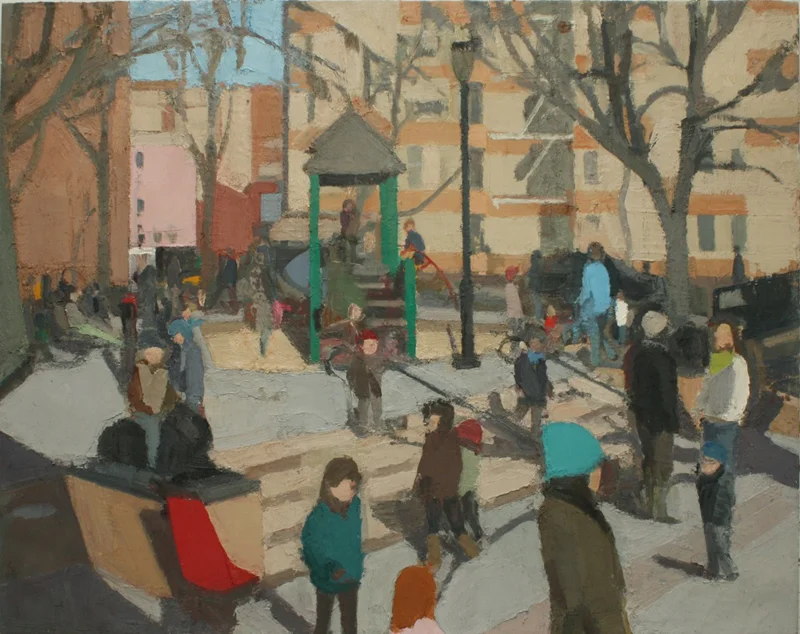 John Dubrow - Winter Playground, 2011-13, Oil on linen, 46" x 58"