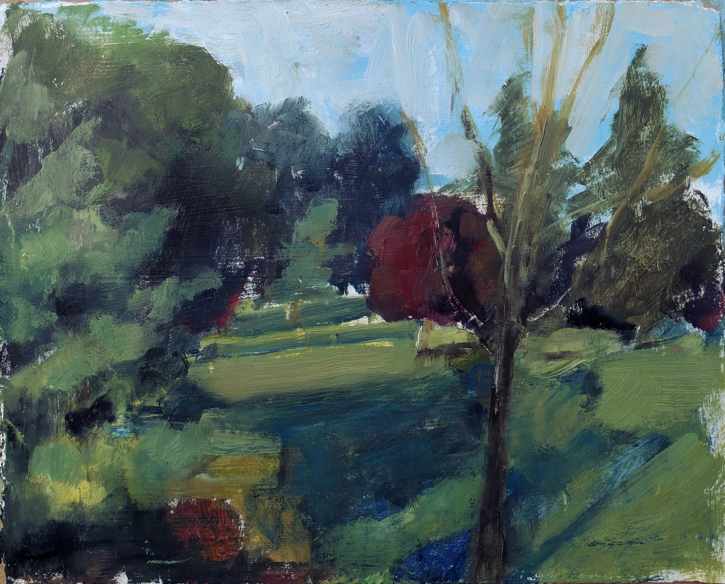 Backyard Plein Air, 1/24, 7-28-15Oil on paper