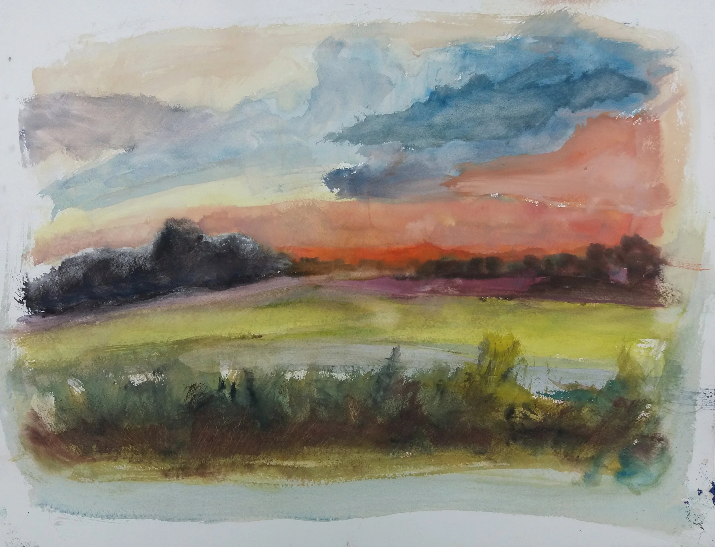 Watercolor, Clear Spring Road 2016