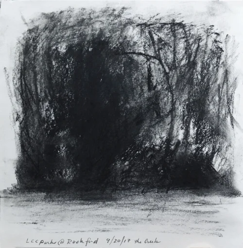 sketchbook, charcoal, 6 x 6" 9-20-17