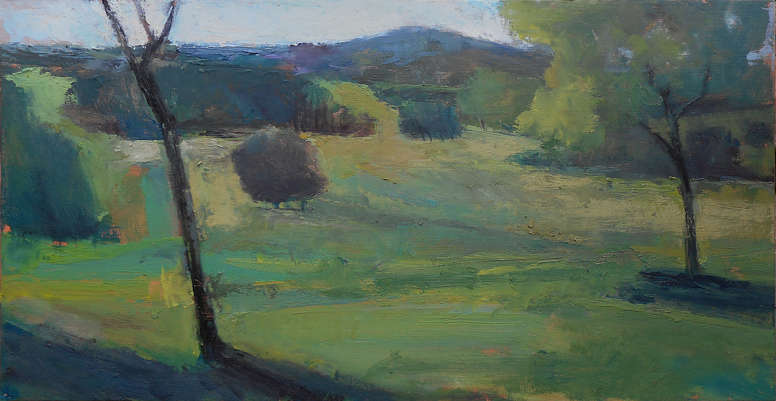 oil/matte board 10x19 1/2 at Valley Forge National Park painting with friends and a warm sunny day