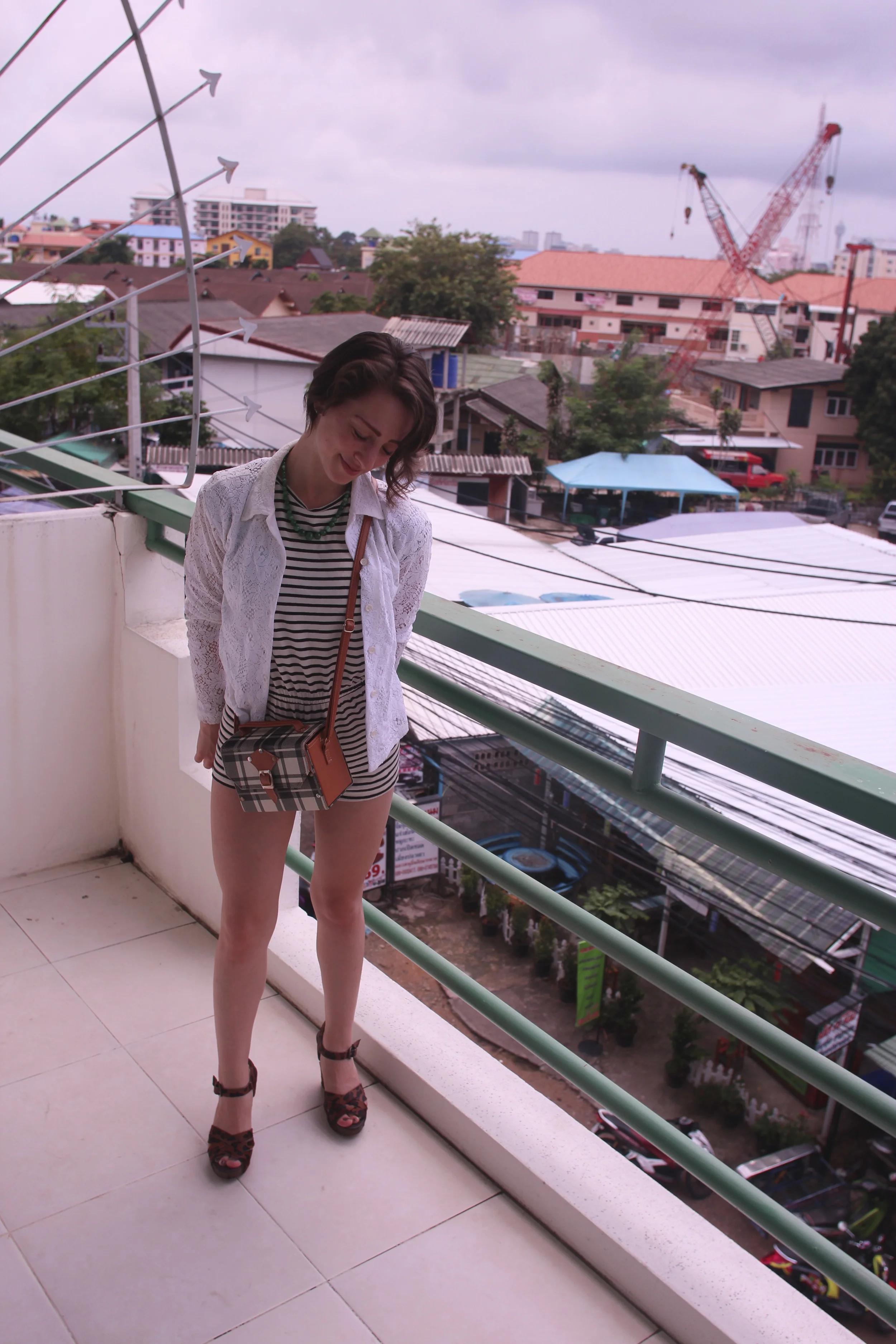 Romper: American Apparel, Lace Blouse: Vintage (bought at After Life ), Shoes: Sam Edelman