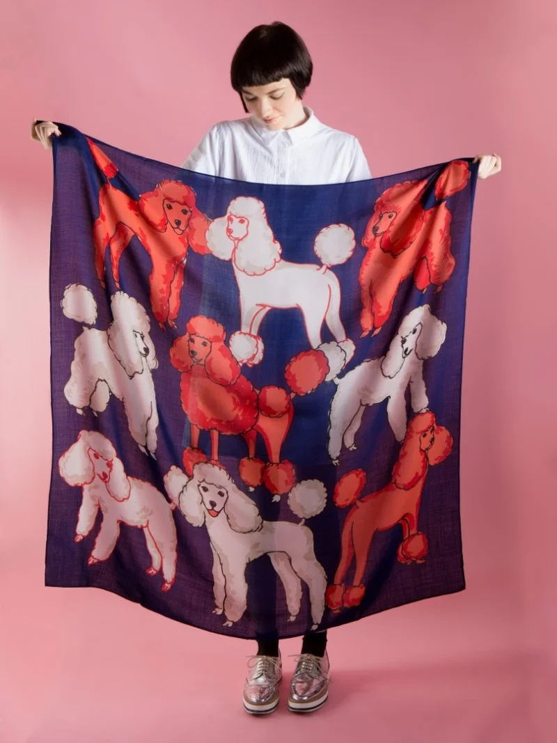 Our favorite printed scarves are from Karen Mabon 