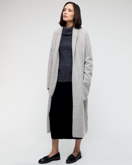 Rib Collar Wool Coat
